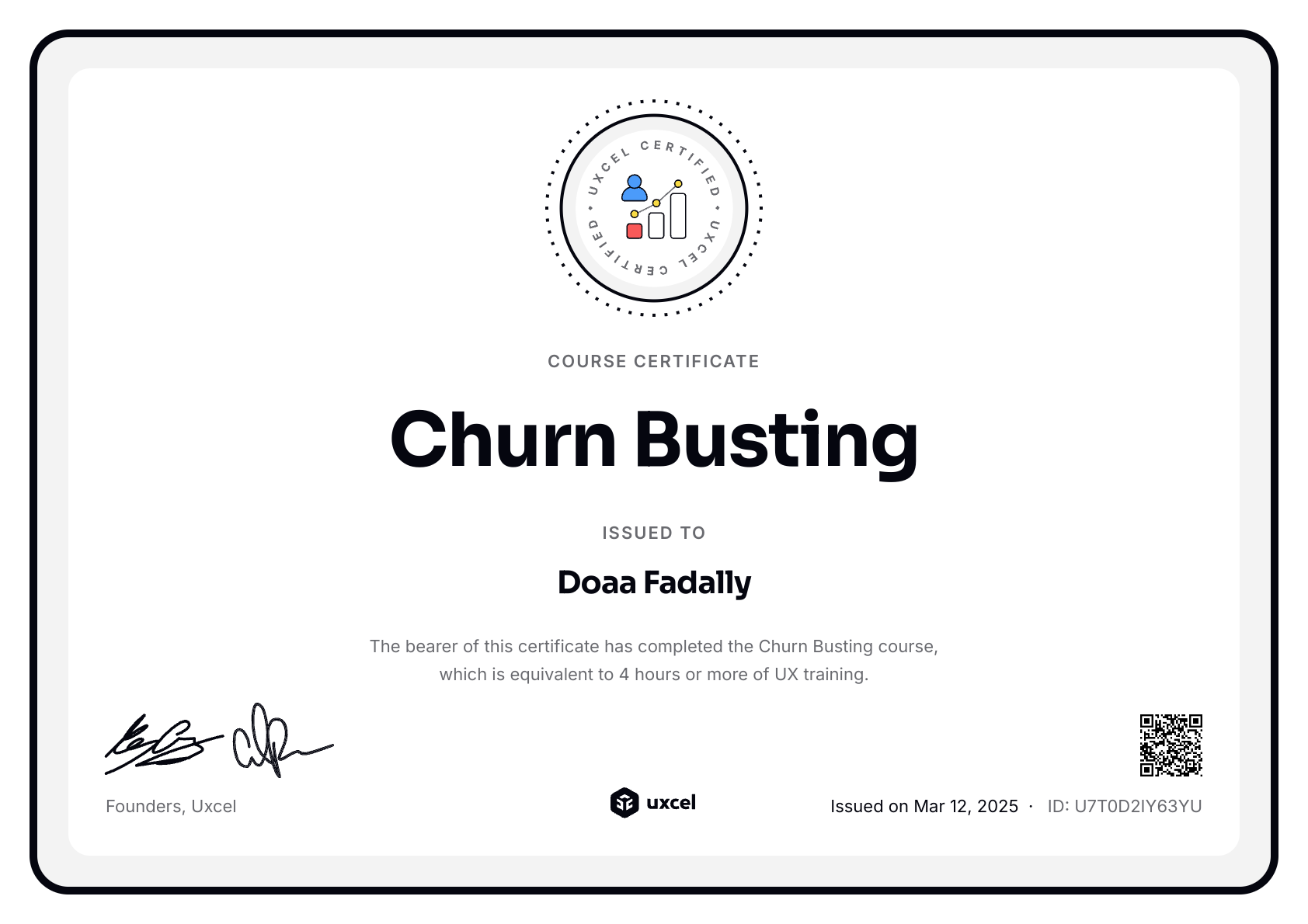 Doaa Fadally's certificate